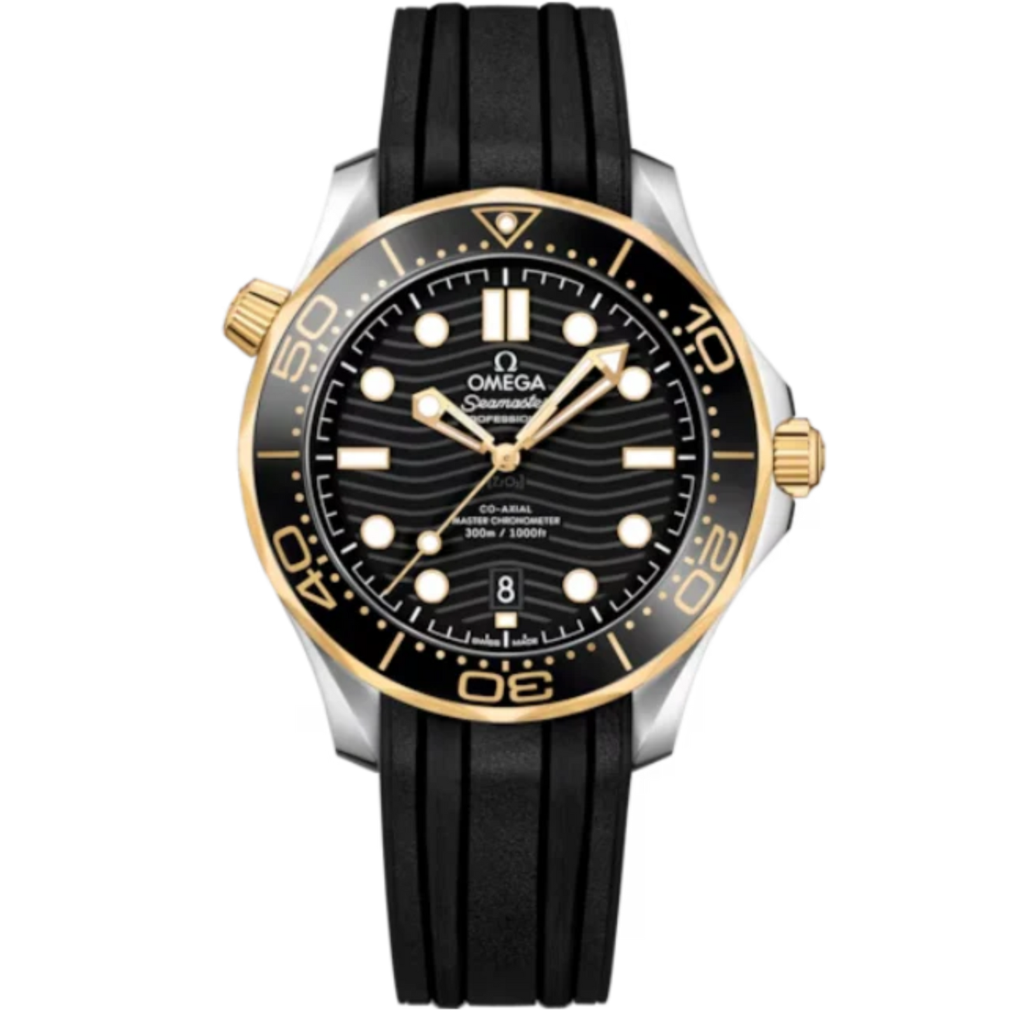 SEAMASTER DIVER 300M 42 MM STAINLESS STEEL - YELLOW GOLD WITH BLACK DIAL