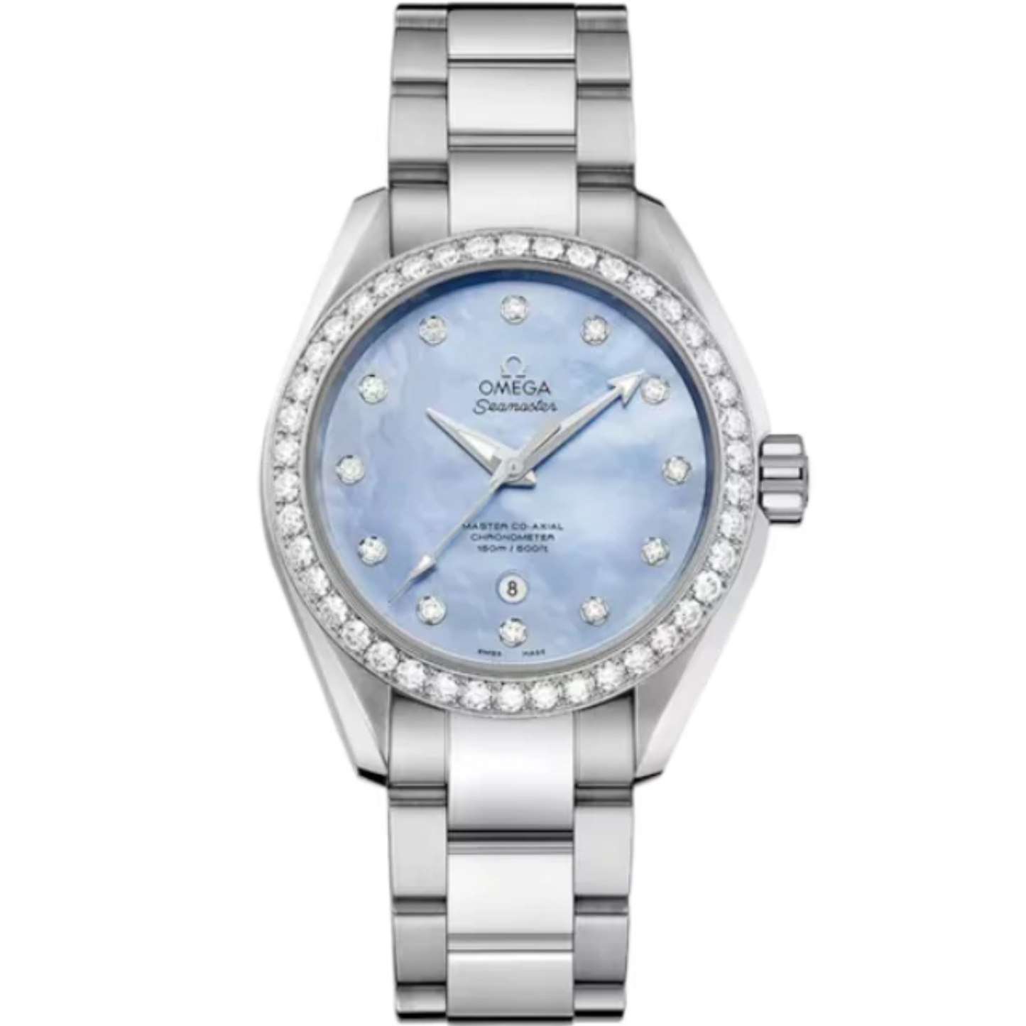SEAMASTER AQUA TERRA 150M 34 MM STAINLESS STEEL WITH BLUE MOTHER OF PEARL DIAL