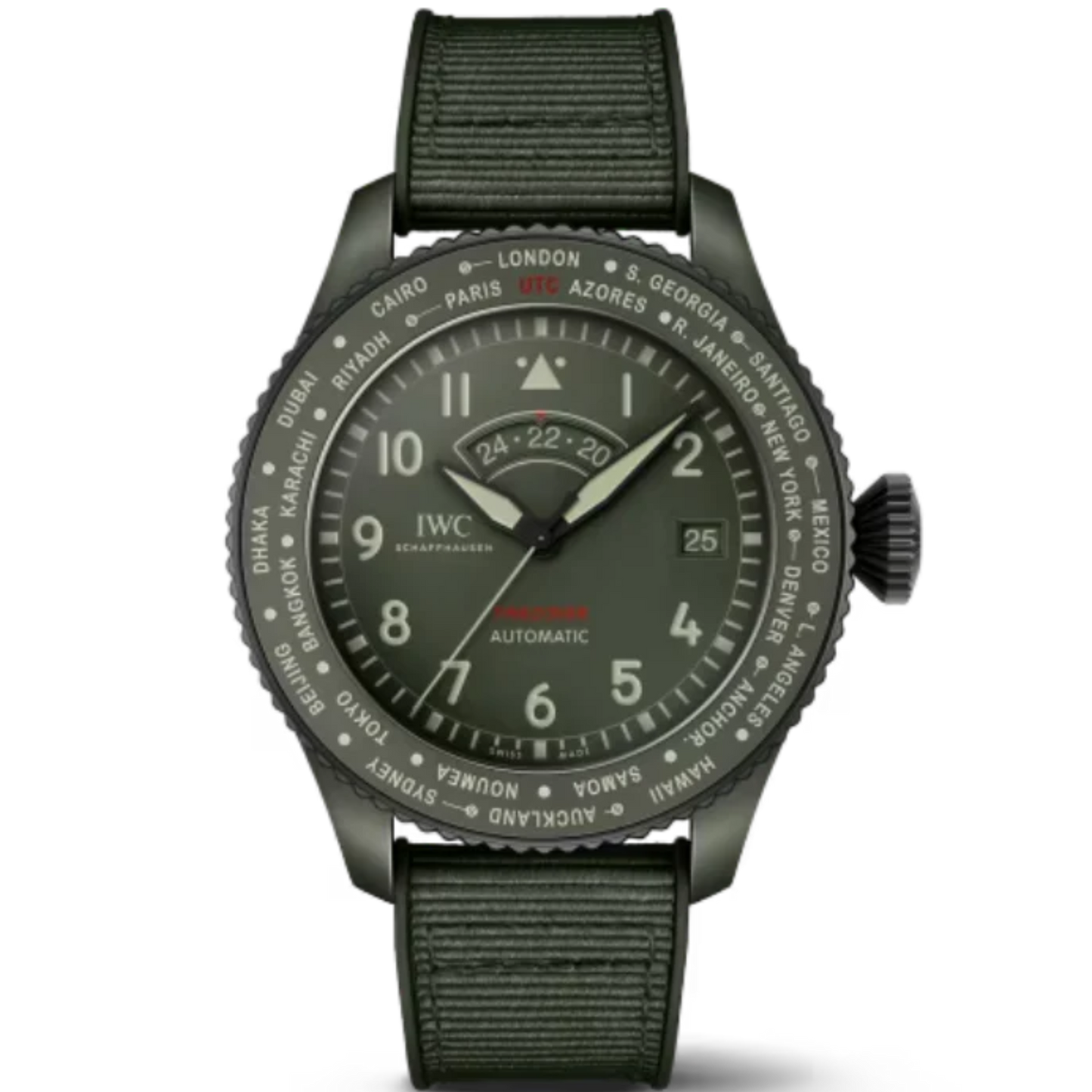 PILOT’S WATCH TIMEZONER TOP GUN WOODLAND 46 MM CERAMIC WITH GREEN DIAL