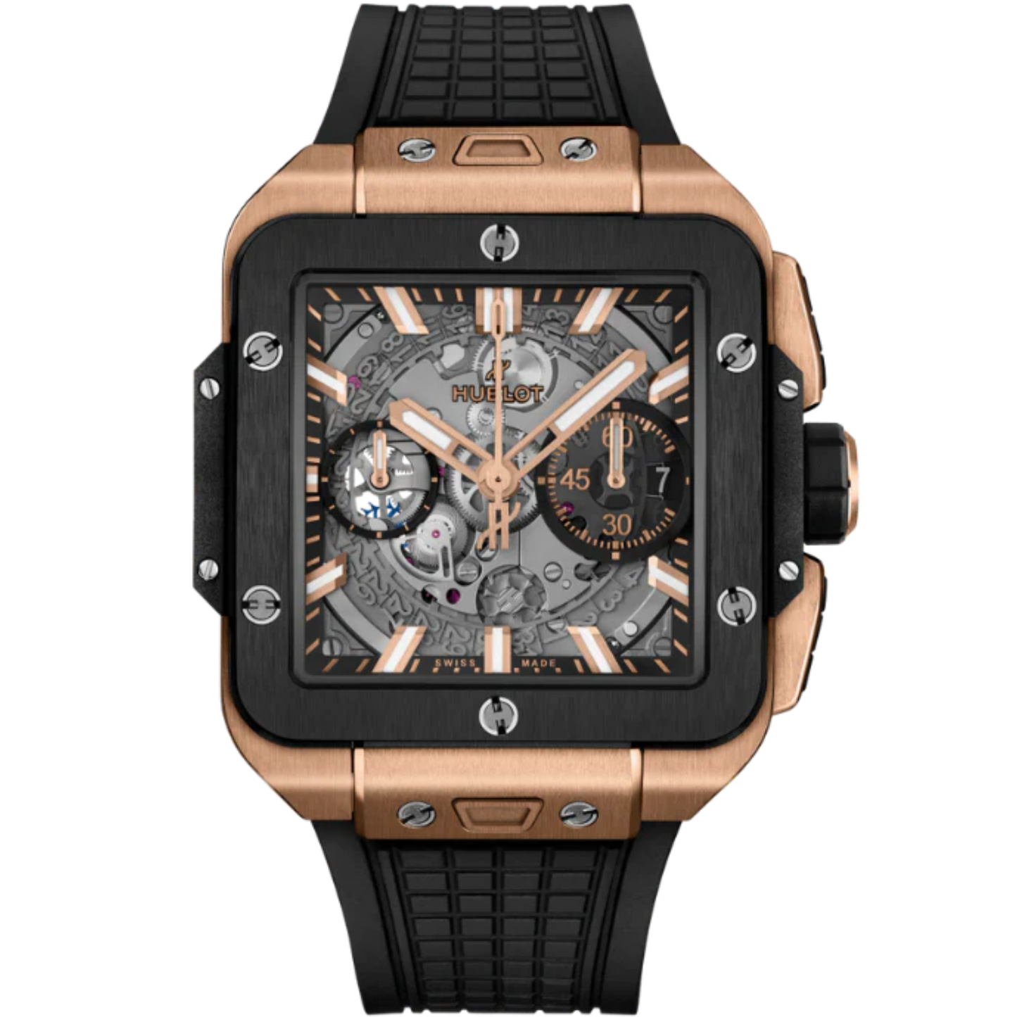 SQUARE BANG 42 MM UNICO KING GOLD CERAMIC