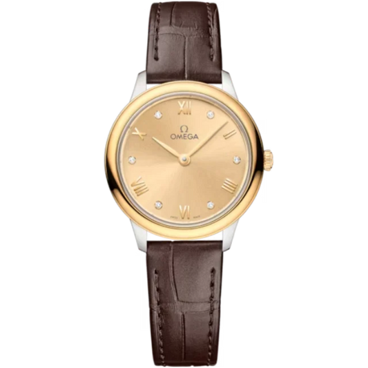 DE VILLE PRESTIGE 27 MM STAINLESS STEEL - YELLOW GOLD WITH YELLOW DIAL
