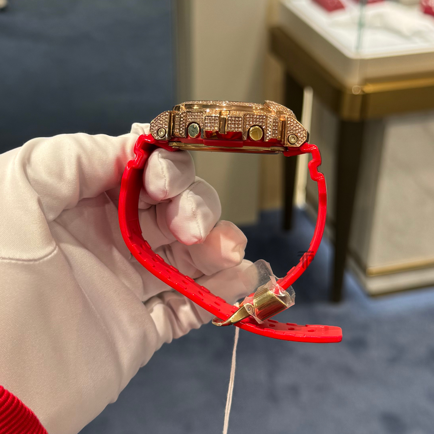 Casio Iced Out G Shock Rose Gold w Red Dial "The Year of the Ox"
