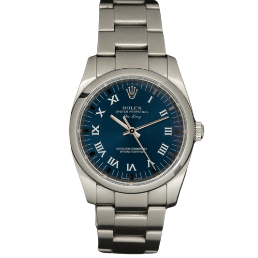 Rolex Ref. 114200 34MM Stainless Steel Airking Blue Dial (Watch + 2011 Card)