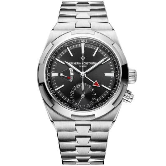 OVERSEAS DUAL TIME 41 MM STAINLESS STEEL WITH BLACK BRASS DIAL