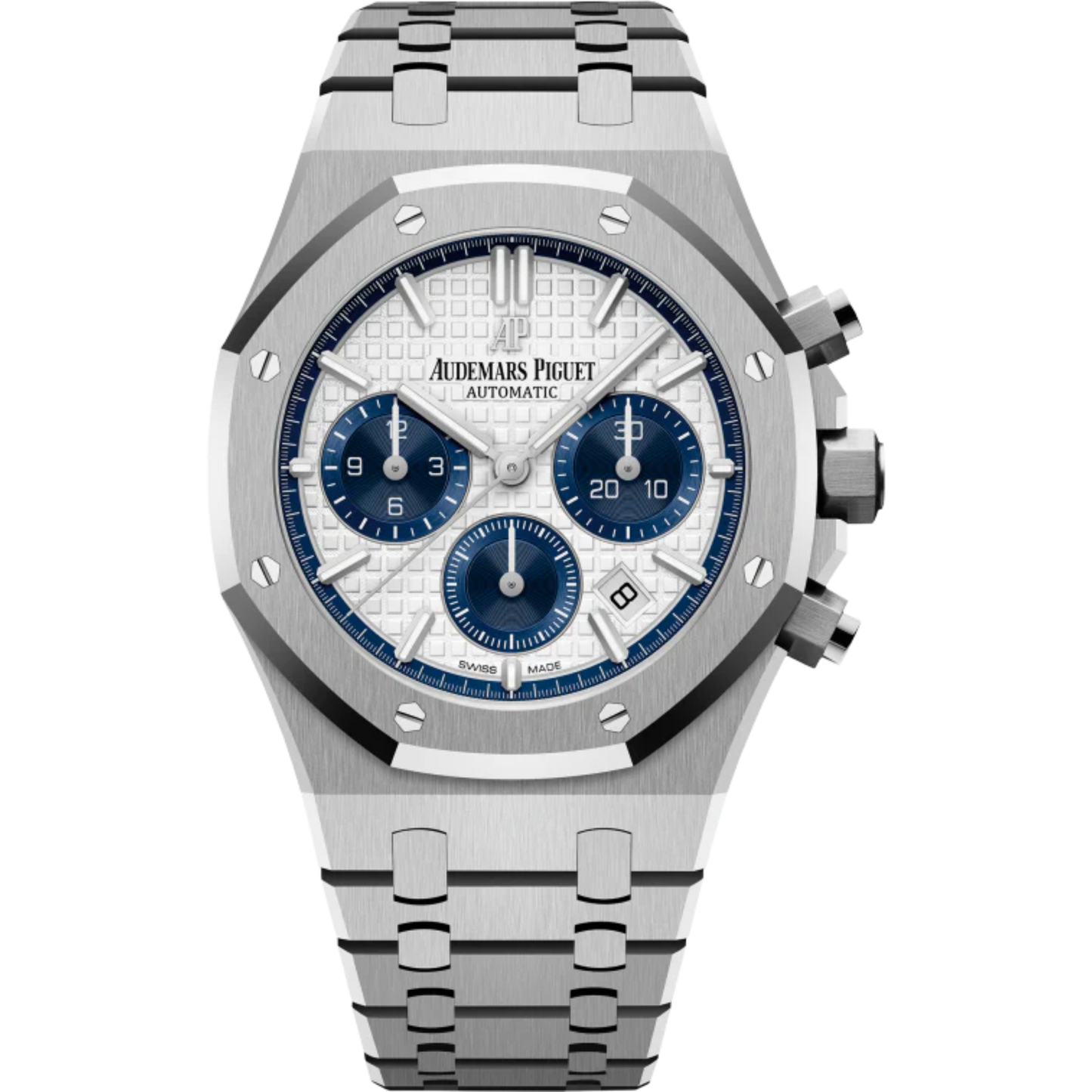 Royal Oak Selfwinding Chronograph 38MM Stainless Steel Bracelet Silver-Toned Dial With Grande Tapisserie Pattern Stainless Steel Case