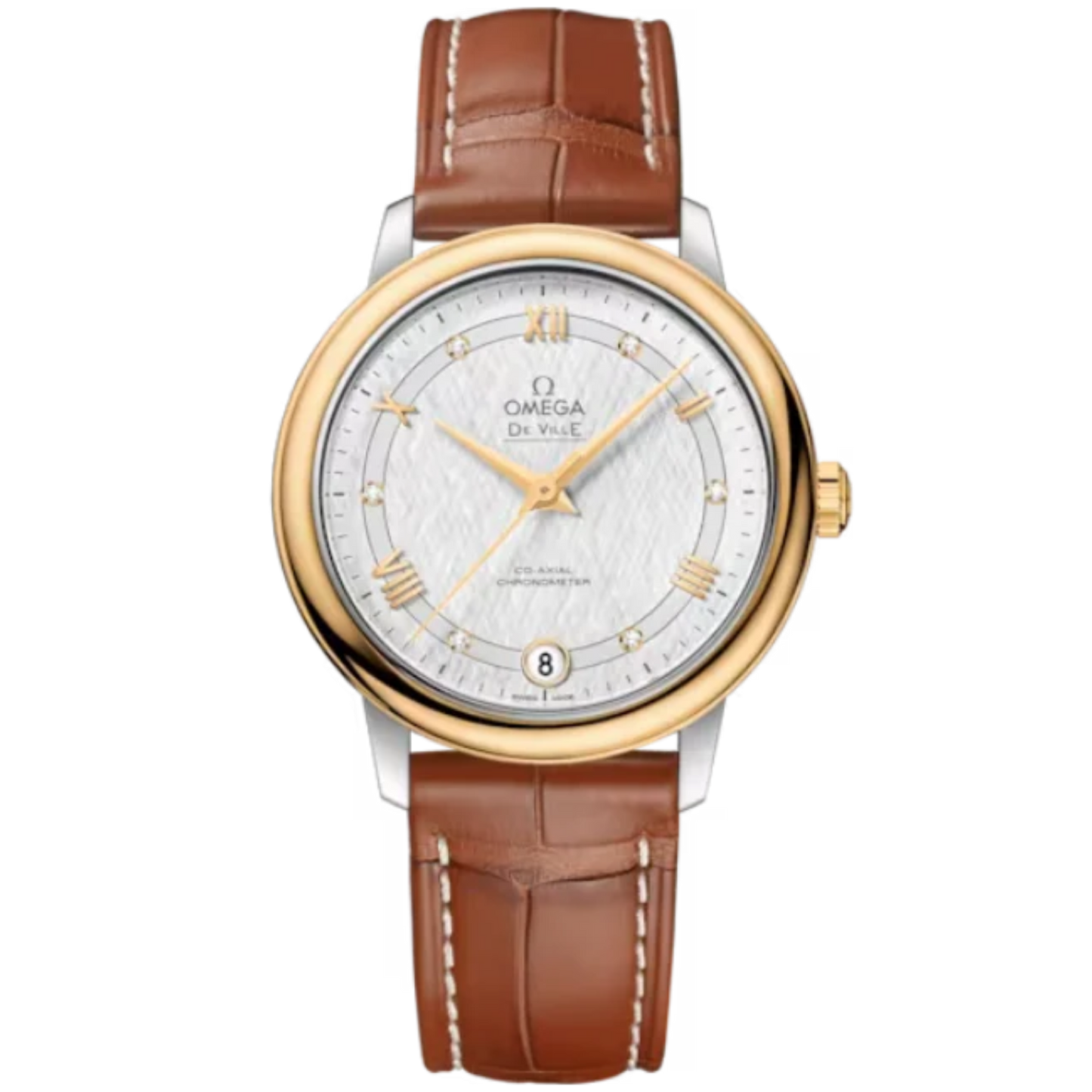 DE VILLE PRESTIGE 33 MM STAINLESS STEEL - YELLOW GOLD WITH SILVER DIAL