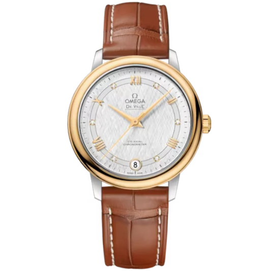 DE VILLE PRESTIGE 33 MM STAINLESS STEEL - YELLOW GOLD WITH SILVER DIAL