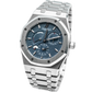 Royal Oak Dual Time 39MM Stainless Steel Bracelet Blue Dial With Grande Tapisserie Pattern Stainless Steel Case