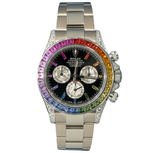 Rolex Daytona 126599RBOW 40mm White Gold with FACTORY Rainbow Bezel & Diamond Lugs