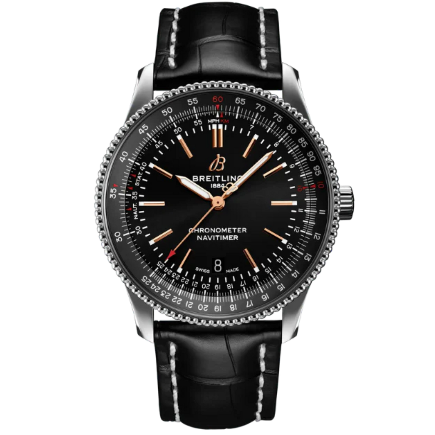 NAVITIMER AUTOMATIC 41 MM STAINLESS STEEL WITH BLACK DIAL
