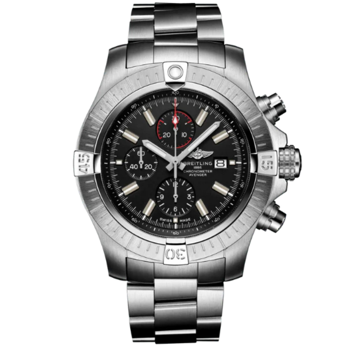 SUPER AVENGER CHRONOGRAPH 48 MM STAINLESS STEEL AND BLACK DIAL