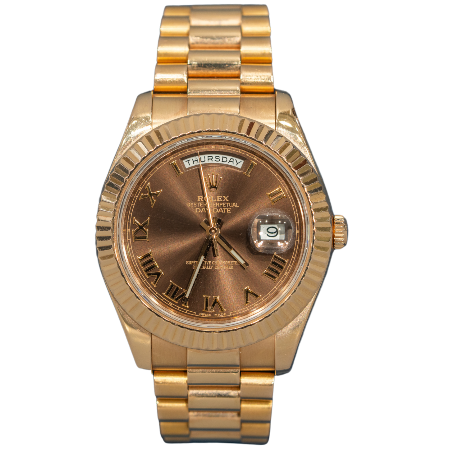 Rolex Day Date Ref. 218235 41mm Rose Gold Chocolate Dial