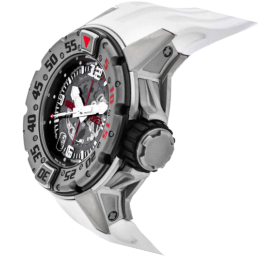 RM 028 AJ TI-TI Automatic White Rubber Strap Titanium Case