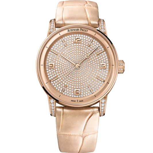 Code 11.59 by Audemars Piguet 41mm Pearly Beige Alligator Strap 18-Carat Pink Gold Dial 18-Carat Pink Gold Case