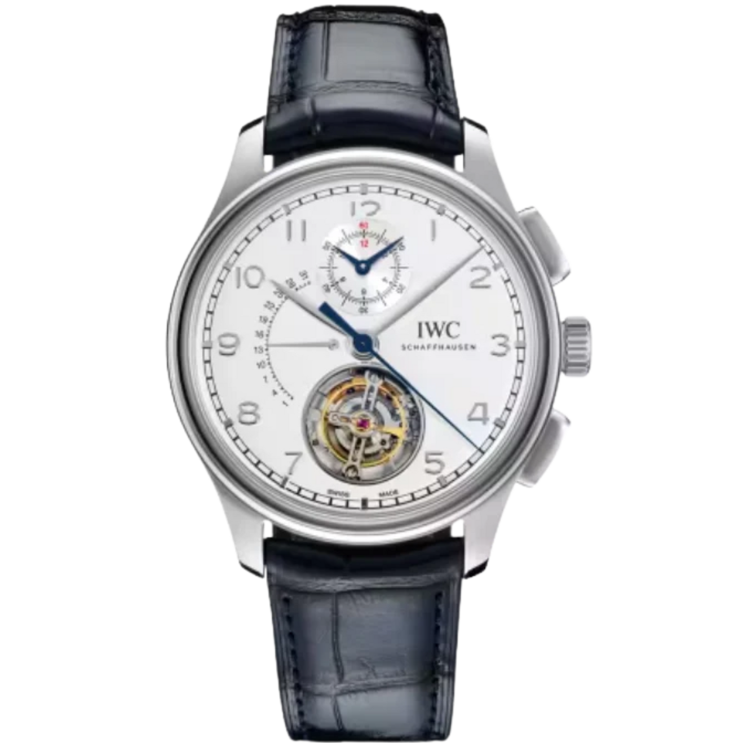 PORTUGIESER TOURBILLON RÉTROGRADE CHRONOGRAPH 43 MM PLATINUM WITH WHITE DIAL