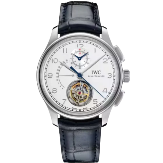 PORTUGIESER TOURBILLON RÉTROGRADE CHRONOGRAPH 43 MM PLATINUM WITH WHITE DIAL