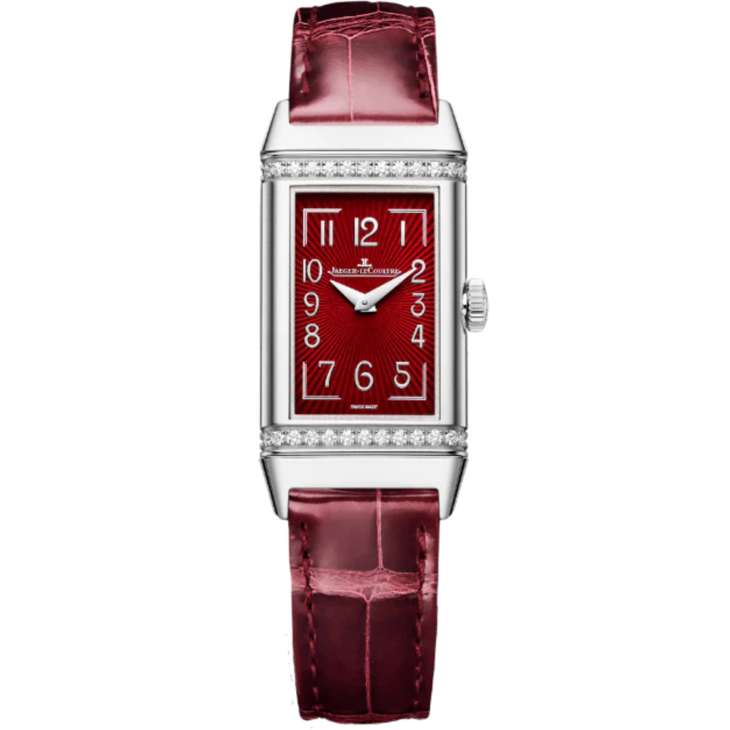 REVERSO ONE MONOFACE QUARTZ 40 MM STAINLESS STEEL WITH RED LACQUER DIAL