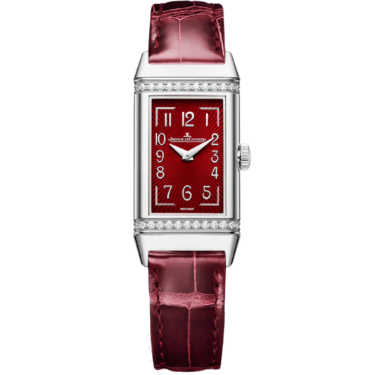 REVERSO ONE MONOFACE QUARTZ 40 MM STAINLESS STEEL WITH RED LACQUER DIAL