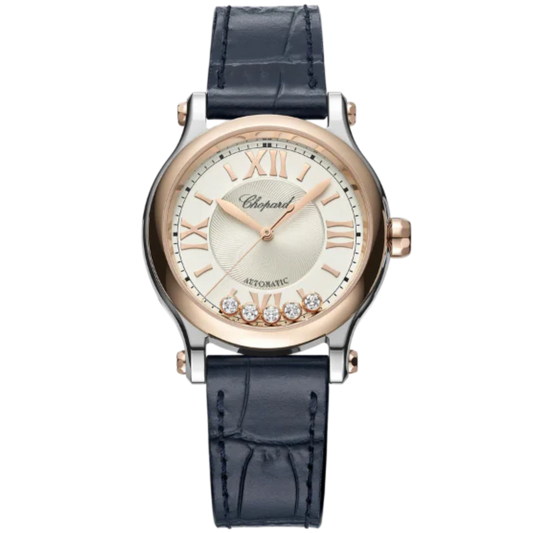 HAPPY SPORT 33 MM ETHICAL ROSE GOLD - LUCENT STEEL™ WITH SILVER DIAL