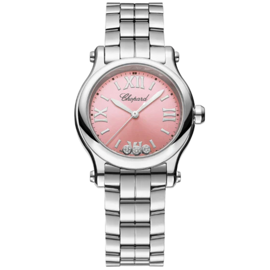 HAPPY SPORT 30 MM LUCENT STEEL™ WITH PINK DIAL