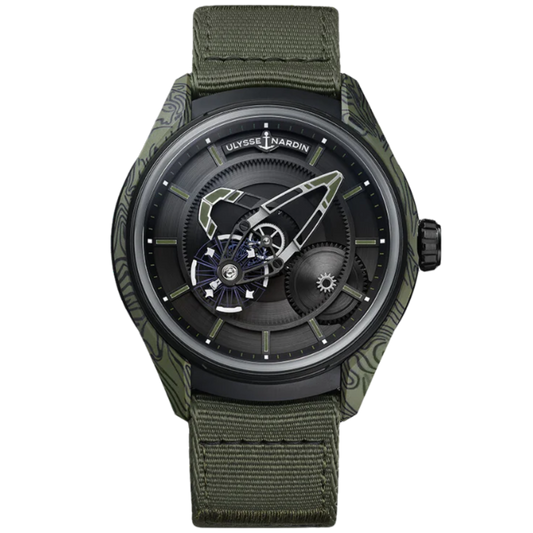FREAK X OPS 43 MM KHAKI GREEN CARBON WITH BLACK DIAL