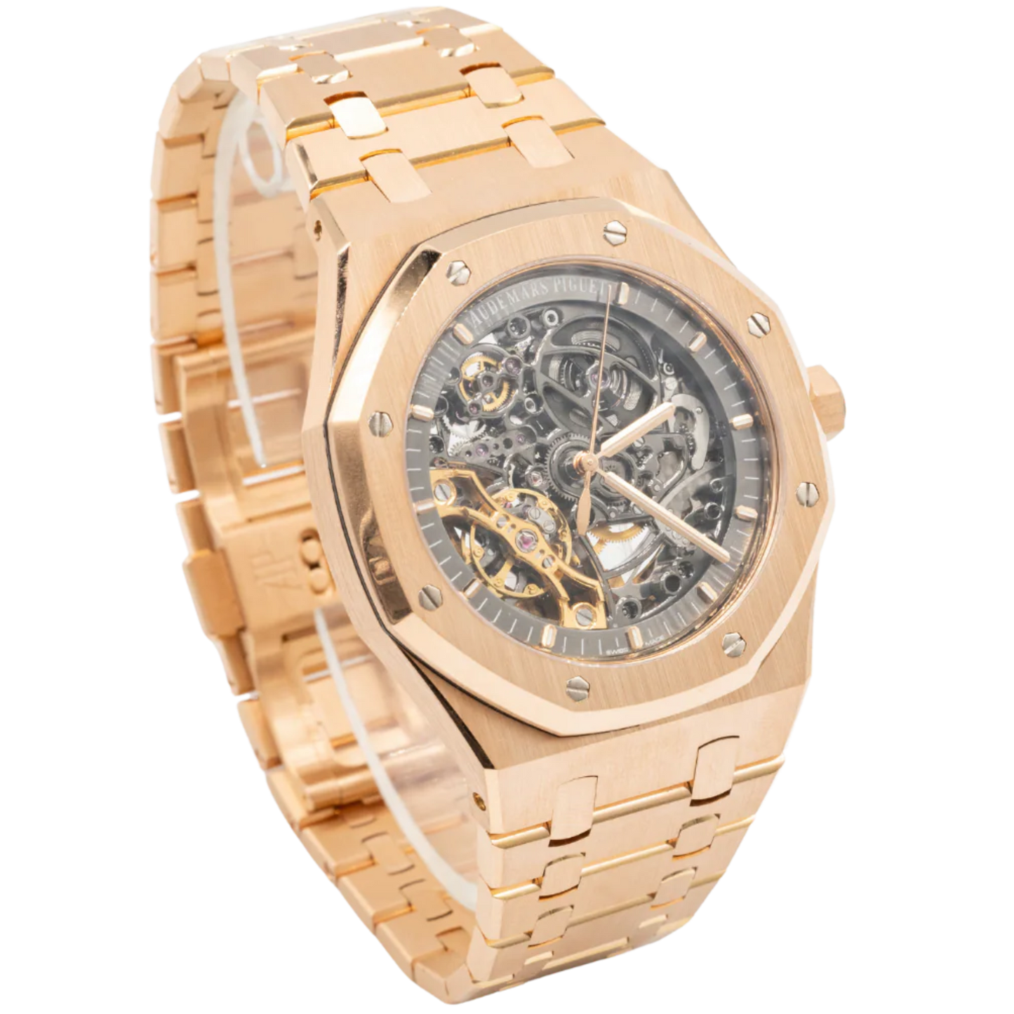 Royal Oak Double Balance Wheel Openworked 41MM 18-Carat Pink Gold Bracelet Slate Grey Openworked Dial 18-Carat Pink Gold Case