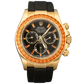 Rolex Daytona Ref. 116588SACO Yellow Gold Black Dial on Oysterflex with Orange Sapphire Bezel