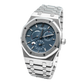 Royal Oak Dual Time 39MM Stainless Steel Bracelet Blue Dial With Grande Tapisserie Pattern Stainless Steel Case