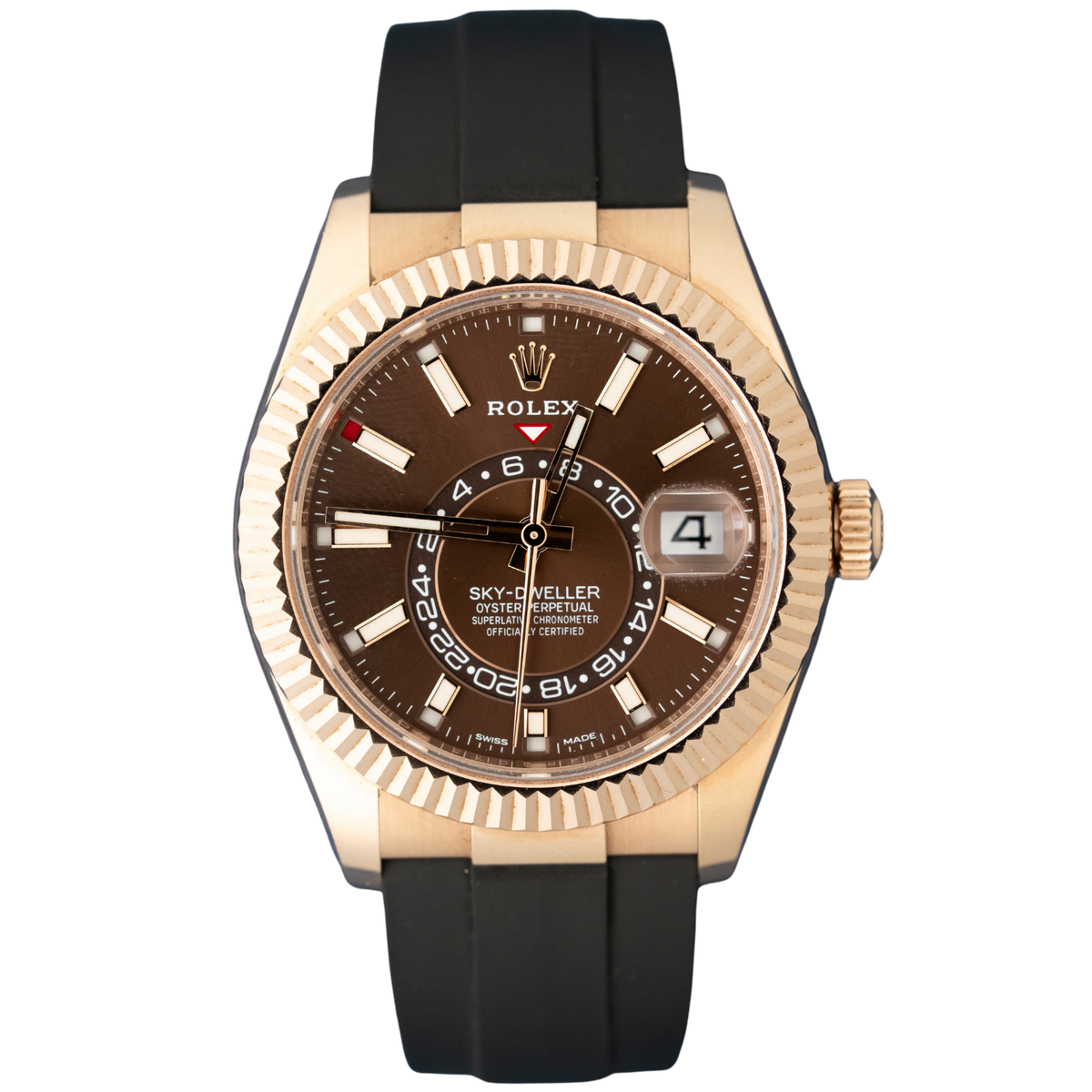 Rolex 42mm Skydweller Ref. 326235 on Oysterflex Chocolate Dial