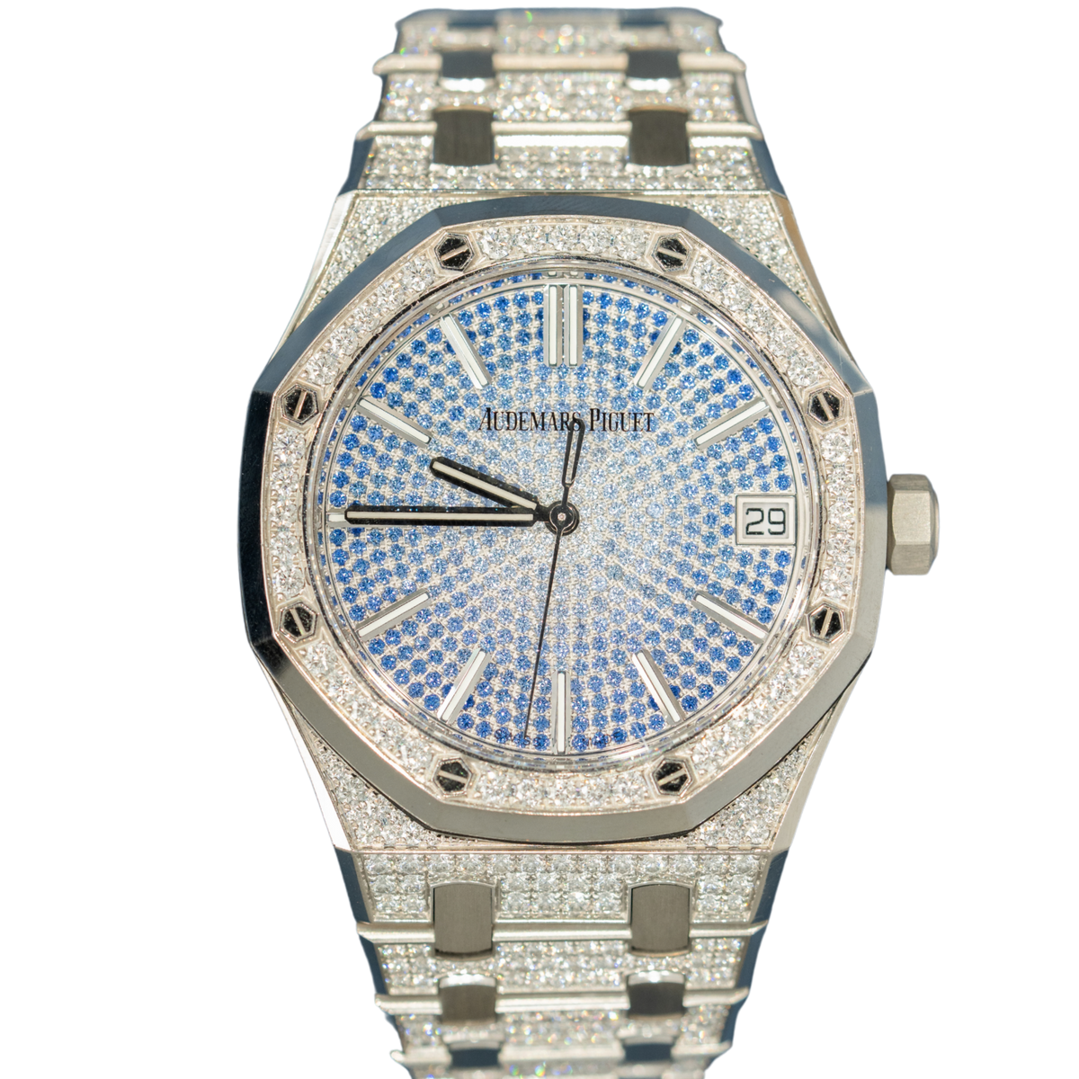 Audemars Piguet Royal Oak Ref. 15512BC.ZZ.1322BC.01 41mm White Gold Royal Oak Full Factory Pave Case and Sapphire Pave Dial (50th Anniversary)