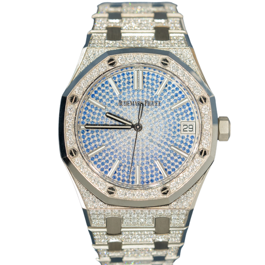Audemars Piguet Royal Oak Ref. 15512BC.ZZ.1322BC.01 41mm White Gold Royal Oak Full Factory Pave Case and Sapphire Pave Dial (50th Anniversary)