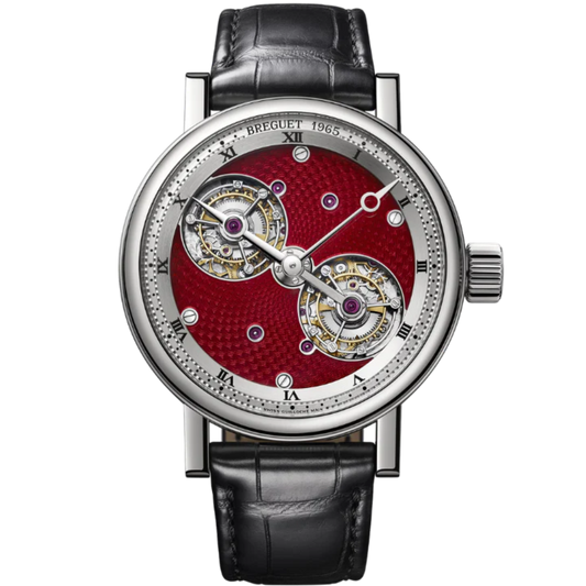DOUBLE TOURBILLON 5347 44 MM PLATINUM WITH RED ENAMEL COATING DIAL