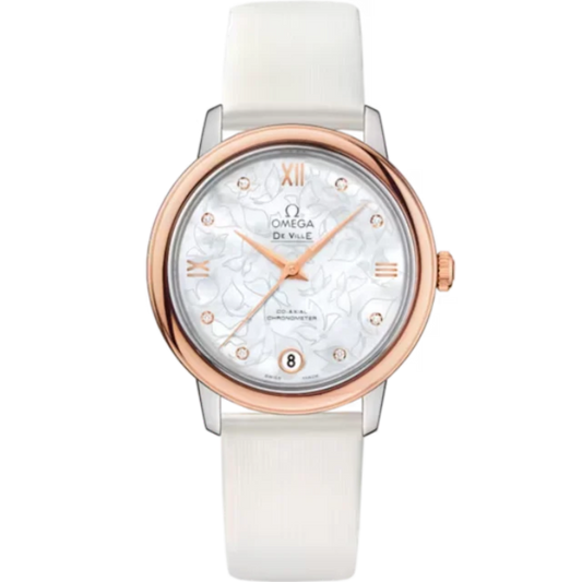 DE VILLE PRESTIGE BUTTERFLY 33 MM STAINLESS STEEL - RED GOLD WITH MOTHER OF PEARL DIAL