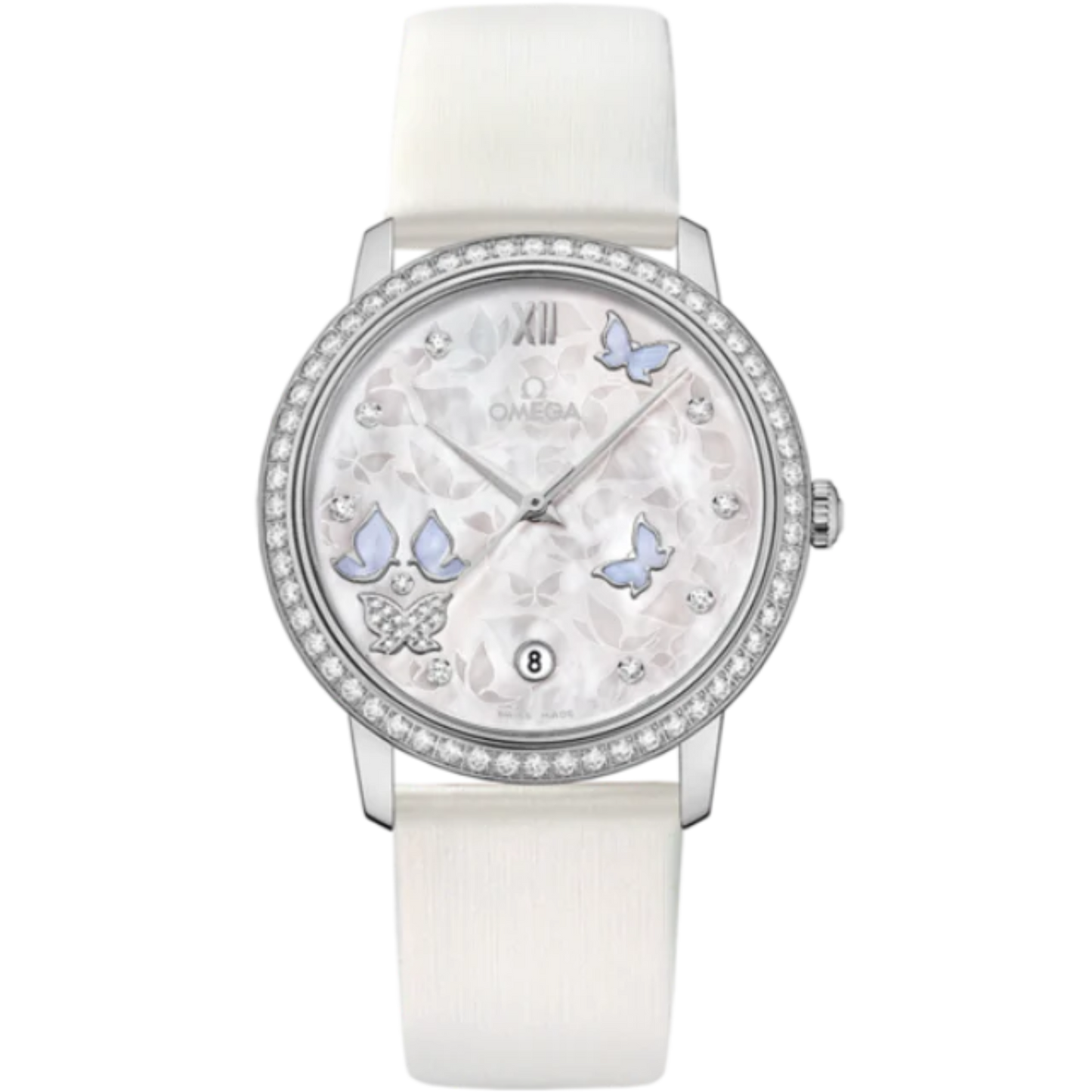 DE VILLE PRESTIGE BUTTERFLY 37 MM WHITE GOLD WITH MOTHER OF PEARL DIAL