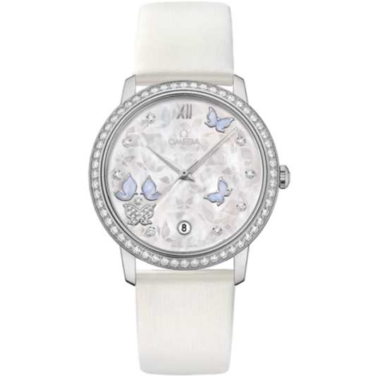 DE VILLE PRESTIGE BUTTERFLY 37 MM WHITE GOLD WITH MOTHER OF PEARL DIAL