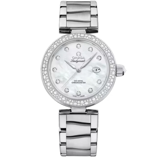 DE VILLE LADYMATIC 34 MM STAINLESS STEEL WITH MOTHER OF PEARL DIAL