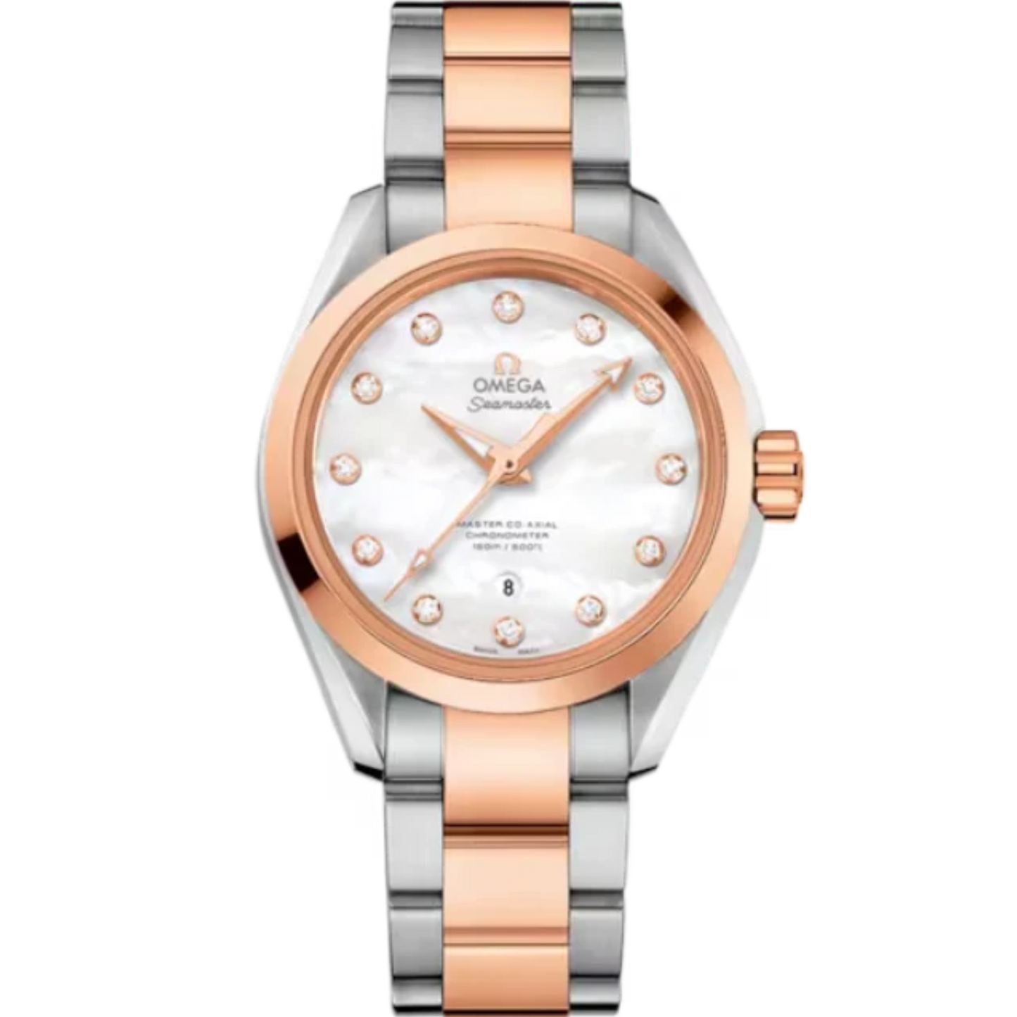 SEAMASTER AQUA TERRA 150M 34 MM STAINLESS STEEL - SEDNA™ GOLD WITH MOTHER OF PEARL DIAL