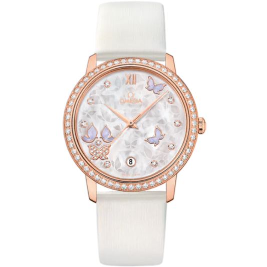 DE VILLE PRESTIGE BUTTERFLY 37 MM RED GOLD WITH MOTHER OF PEARL DIAL