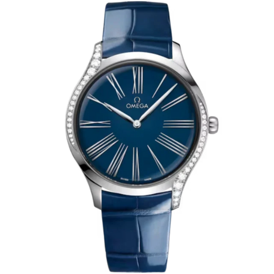DE VILLE TRÉSOR 39 MM STAINLESS STEEL WITH BLUE DIAL