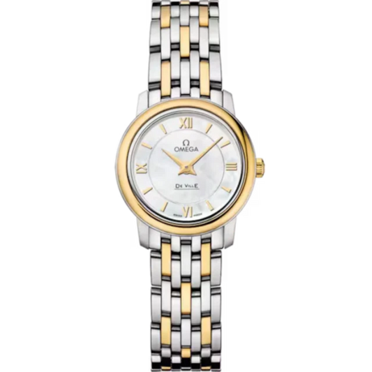 DE VILLE PRESTIGE 24 MM STAINLESS STEEL - YELLOW GOLD WITH MOTHER OF PEARL DIAL