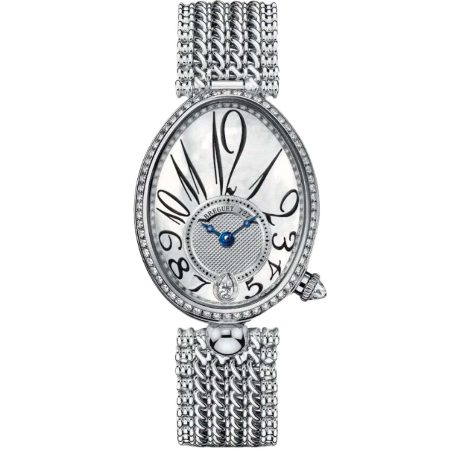 REINE DE NAPLES 8918 36 MM WHITE GOLD WITH MOTHER OF PEARL DIAL