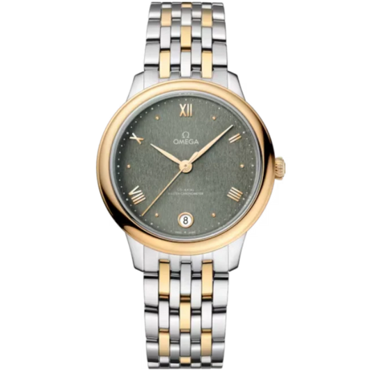 DE VILLE PRESTIGE 34 MM STAINLESS STEEL - YELLOW GOLD WITH GREEN DIAL