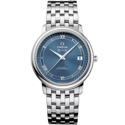 DE VILLE PRESTIGE 37 MM STAINLESS STEEL WITH BLUE DIAL