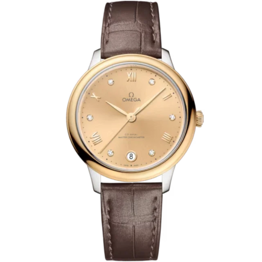 DE VILLE PRESTIGE 34 MM STAINLESS STEEL - YELLOW GOLD WITH YELLOW DIAL