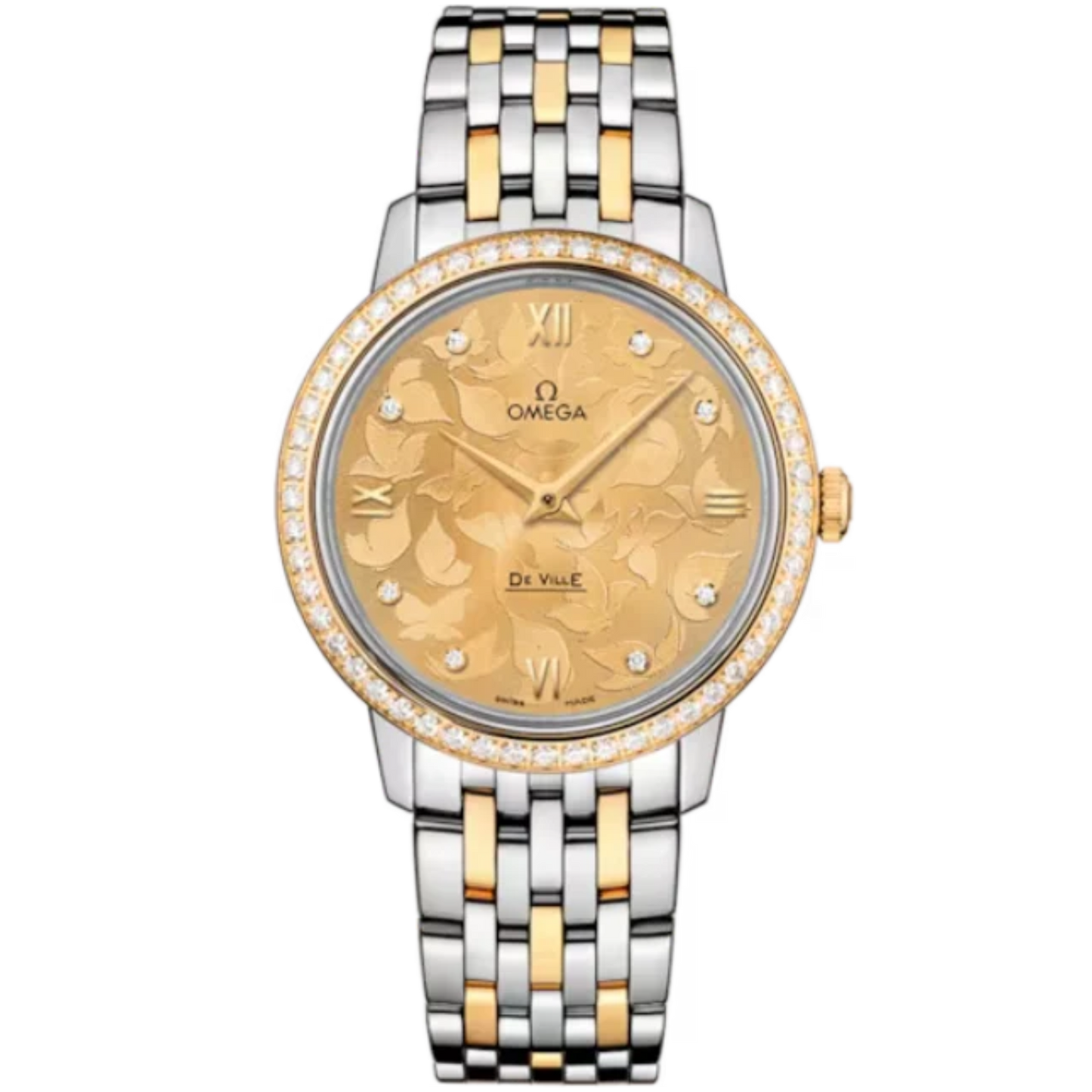 DE VILLE PRESTIGE BUTTERFLY 33 MM STAINLESS STEEL - YELLOW GOLD WITH YELLOW DIAL
