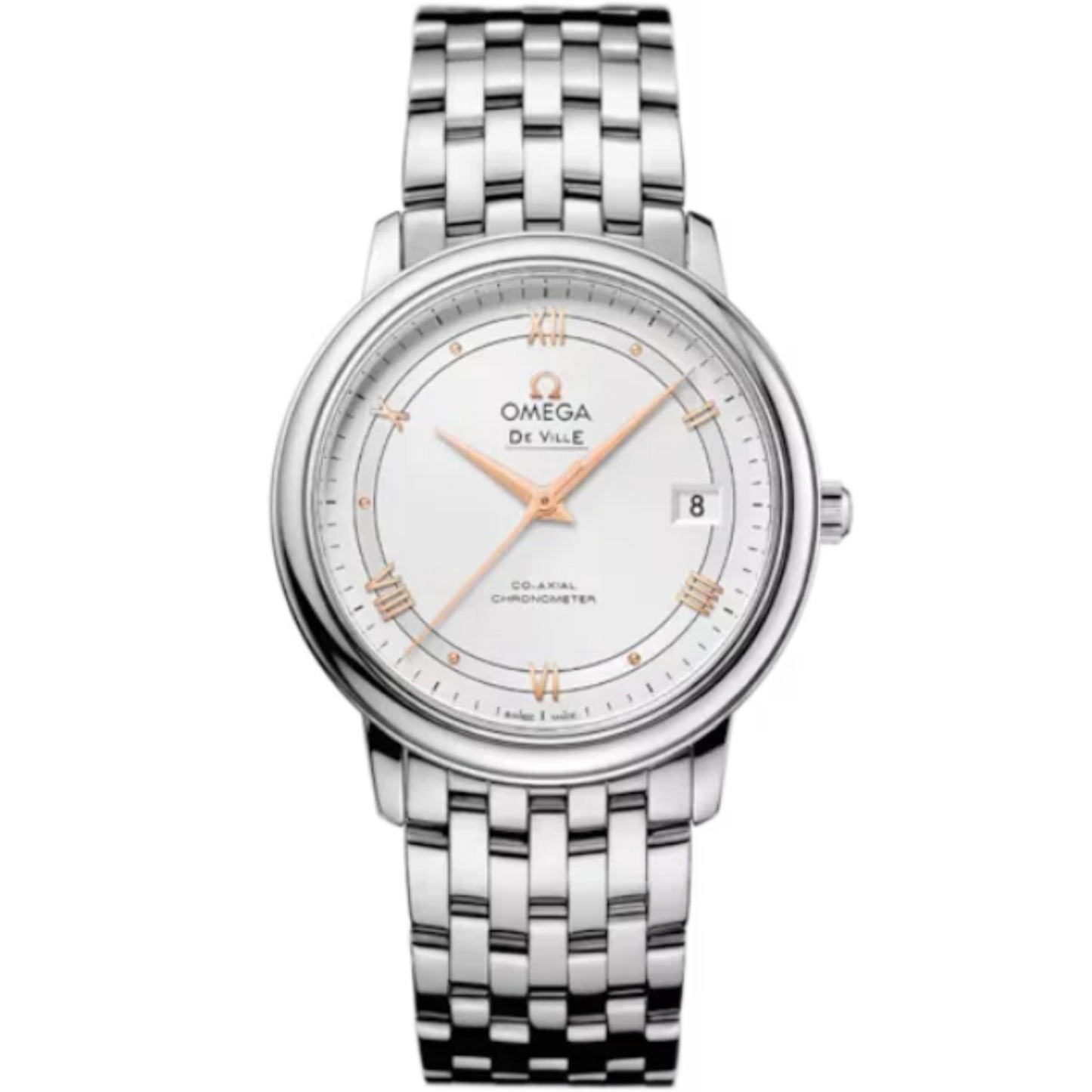 DE VILLE PRESTIGE 37 MM STAINLESS STEEL  WITH SILVER DIAL