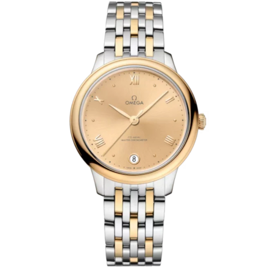 DE VILLE PRESTIGE 34 MM STAINLESS STEEL - YELLOW GOLD WITH YELLOW DIAL