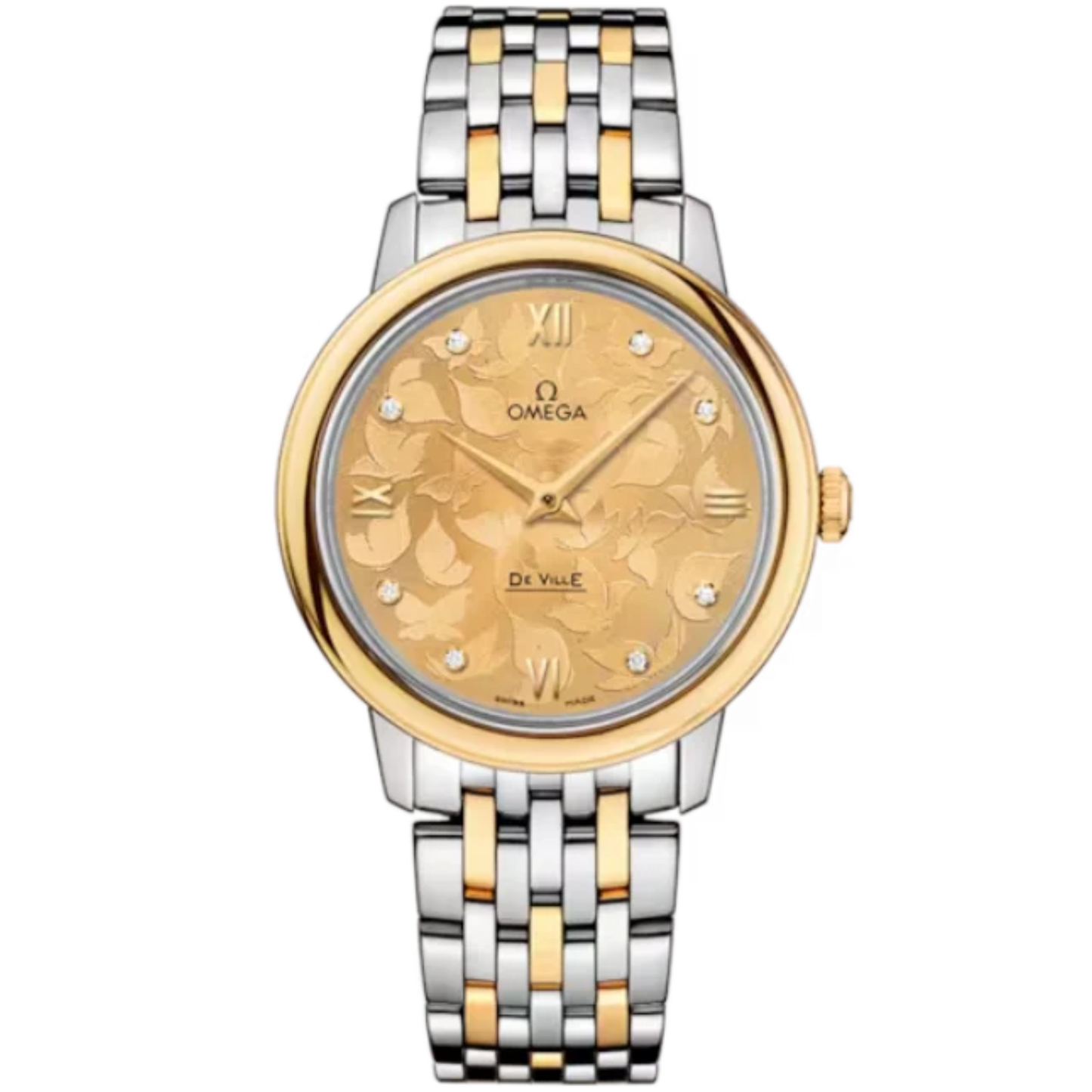 DE VILLE PRESTIGE BUTTERFLY 33 MM STAINLESS STEEL - YELLOW GOLD WITH YELLOW DIAL