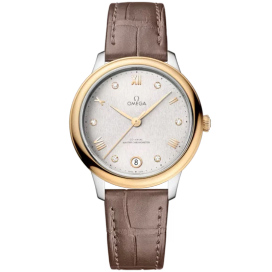 DE VILLE PRESTIGE 34 MM STAINLESS STEEL - YELLOW GOLD WITH SILVER DIAL