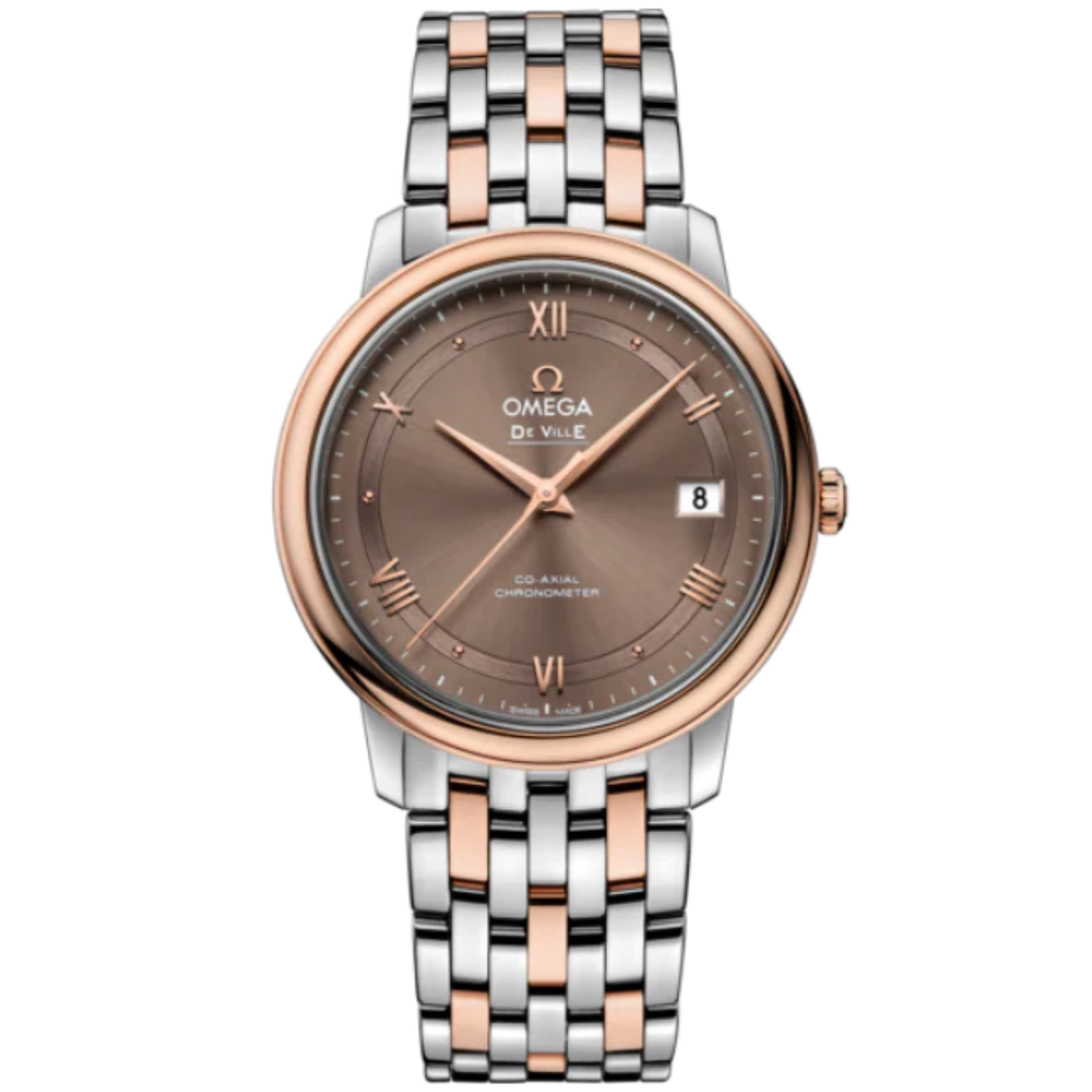 DE VILLE PRESTIGE 37 MM STAINLESS STEEL - RED GOLD WITH BROWN DIAL